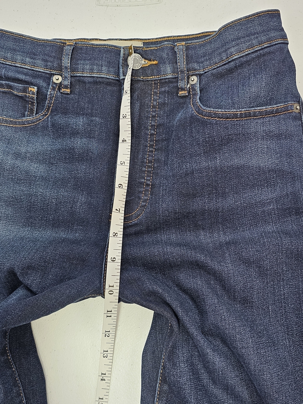 Everlane Dark Indigo High-Rise Clean Denim Skinny Regular Jeans Deep Blue Wash - Picture 8 of 12